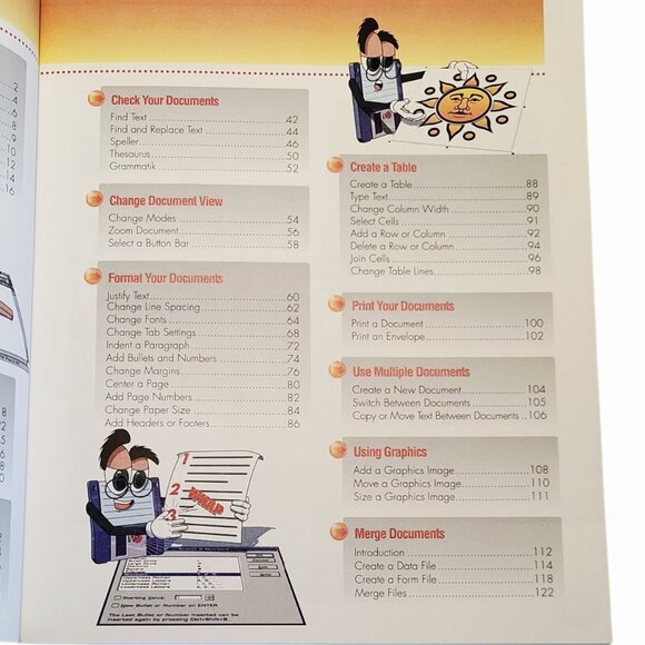 WordPerfect for Windows 6.0 Learn At First Sight maranGraphics 1993 color 124p - Picture 8 of 9